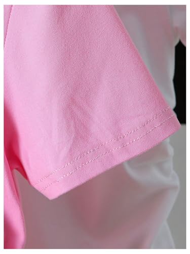 Girl's 3 Packs T Shirts Bowknot Graphic Tees Short Sleeve Crewneck Ruched Summer Tops3