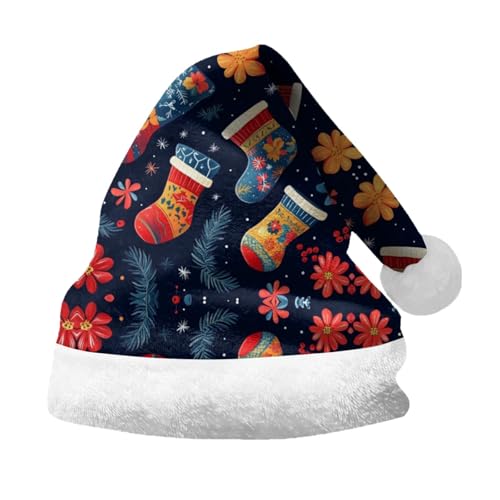 Gorra negra con temática navideña, para adultos, para niños y niños, gorro de Navidad, gorro de fiesta, doble SI Ded Velvet, gafas de invierno, a, 15-60 Jahre