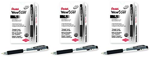 Pack 3 Bolígrafos Retráctiles Gel Negro 0.7 mm