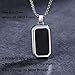 JAXI Agate Pendant for Men - Stainless Steel Dog Tag Necklace, Black Agate Pendant, 15mm x 25mm, 25.6 inch Box Chain, Natural Agate Fashion Jewelry for Men Gifts