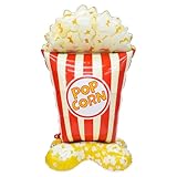 Rychif 60' Giant Popcorn Balloon, Self-Standing Carnival Popcorn Foil Balloon for Birthday Movie Night Party Decoration