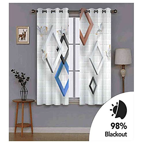 Rideau salon géométrie mur de briques pour une décoration moderne de fenêtre - 6