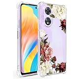 Ueokeird Phone Case for Oppo A58 4G Case, CPH2577 Case Girls Women, Slim Shockproof Clear Floral Pattern Flexible TPU Protective Cover for Oppo A58 4G Blossom Flower