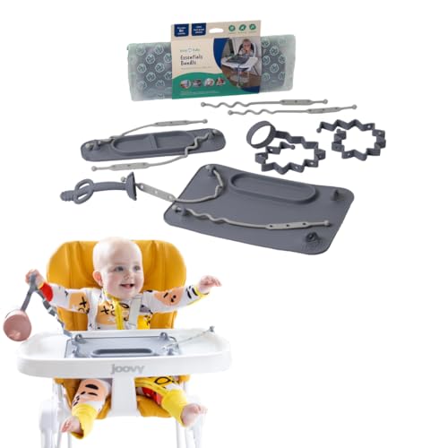Image of Busy Baby Essentials Bundle New Parent Starter Kit with Placemat (Pewter)