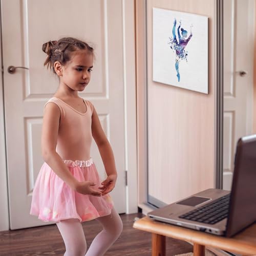 Image of Watercolor Ballet Prints Ballerina Dancer Elegant Dance Gifts for Girls Birthday Canvas Wall Art Dancing Girls Room Decor Women Bedroom Wall Decor Colorful Classroom Posters,4PCS,Framed,8x10IN