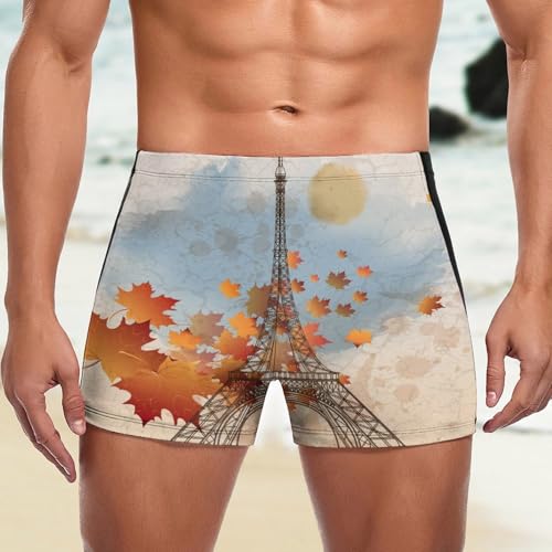 Boxer de bain homme Érable De Paris Eiffel élastique et résistant au chlore
