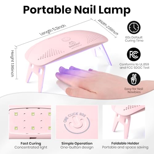 Image of Beetles 10ML HEMA-Free Black Gel Nail Kit with U V Light, 5 Pcs Black Shadow Gel Polish Set DIY Home Salon Travel Portable Manicure Kit with Base &Top Nail File Coat Soak Off Gifts for Women Girls