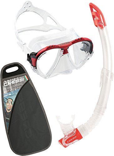 Cressi Matrix & Gamma VIP - Juego de Accesorios de Buceo (Gafas y Tubo) Rojo Rojo Talla:Talla única