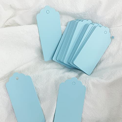 Gift Wrap Tags,100Pcs Blue Hang Tags, Price Tags,Blank Marking Tags With String #TOP1