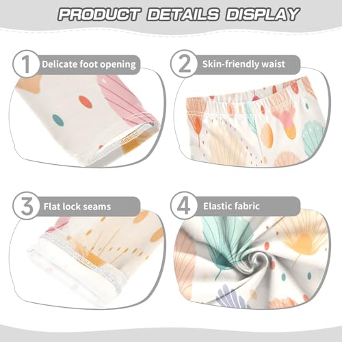 Bolaz Toddler Girls Leggings Printed Yoga Pants Leggings Blue Orange Green Shell for Kids3