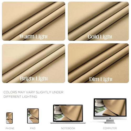 Image of Cortina 80-90% Blackout Solid Window Curtains 5 Feet Set of 2 - Thermal Insulated | Curtain for Living Room | Drapes for Bedroom | (5 Feet, Camel Brown)