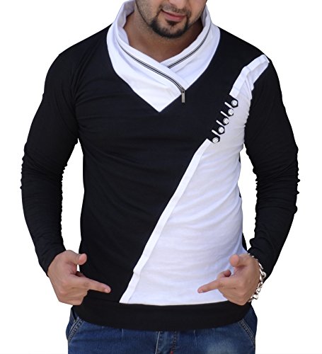 Image of Black Collection Men's Plain Slim Fit Full Sleeve T-Shirt