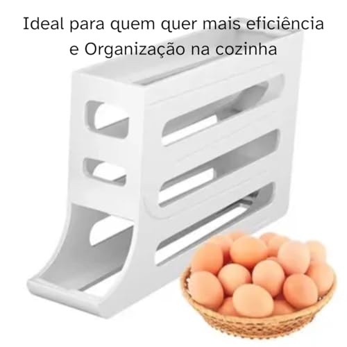 Suporte Dispensador de Ovos Com 4 Camadas para Geladeira - Organizador Que Economiza Espaço, Capacid