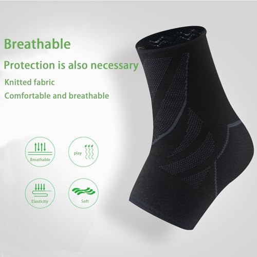 Image of Ankle Brace for Women & Men - Compression Sleeve Support for Sprains, Plantar Fasciitis, Achilles Pain - Breathable Foot Wrap for Sports, Running, Injury Recovery (red, L)