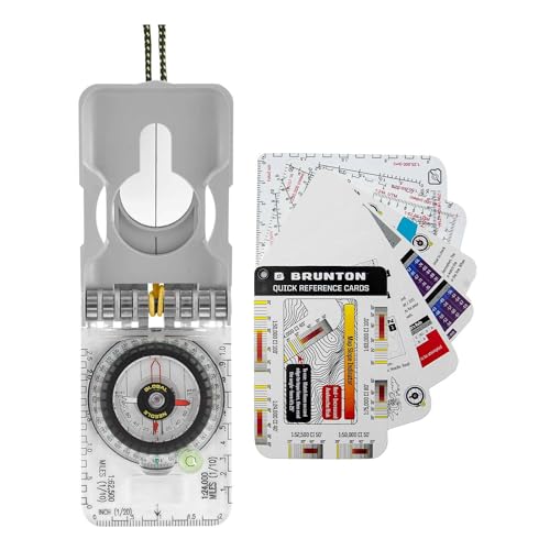 Brunton TruArc 20 Field Kit- Truarc20 Advanced Baseplate Compass + Brunton Quick Reference Navigation Card Set Bundle
