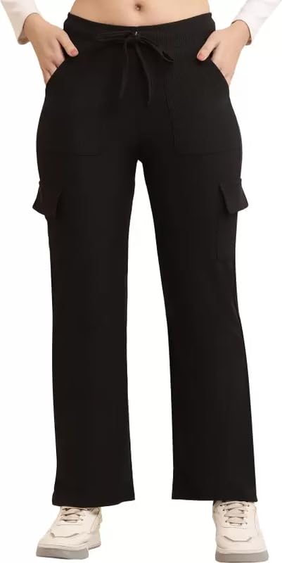 Image of Women Solid Loose Fit Knitted Cargo - Parent (BZCR9)