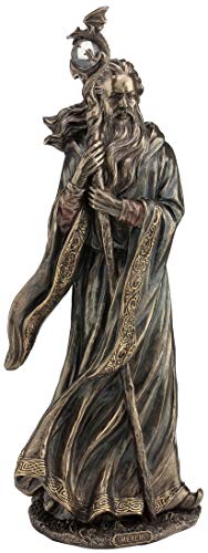 Estatua Decorativa Merlin Dragón 18.5 Pulgadas Bronce miniatura 2