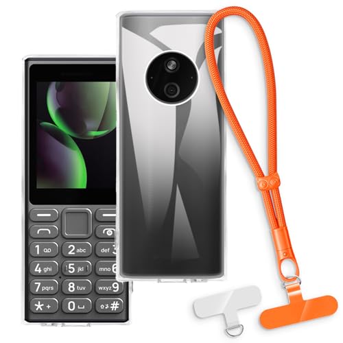 OAGELIM 2-in-1�ی�P�[�X�ƃ��X�g�X�g���b�v HMD 210 4G 2026 �Ƃ̌݊������� ���O���\�ȃ��j���[�h�t���d�b�J�o�[�A����~�ߕ����h�~�O���b�v�n���h�� (�N���A + �I�����W)