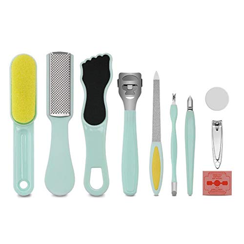 Lasamot 10PCS Pedicure Care Kit Stainless Steel Foot File Callus Remover Foot Rasp Toenail Knife