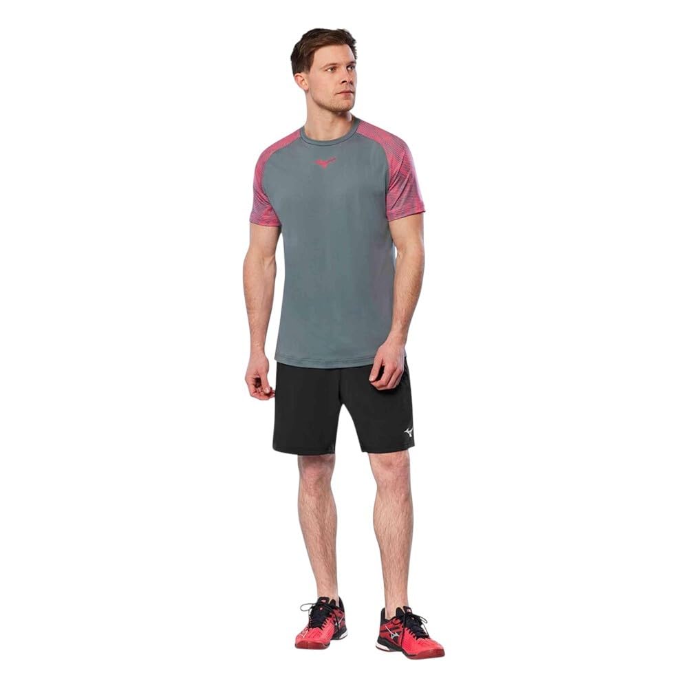 Camiseta Mizuno Tennis Charge Shadow Gris Turbulence Padel Tenis T Shirt 62GAB002-08