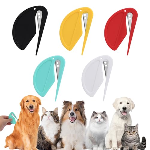 5 Pieces Pet Hair Knot Remover, Pet Knotting Comb with Steel Blade, Care Knife for Removing Tangles Pets, Knot Removal Pet Hair Grooming Tool, Detangling Knife for Dog Cat Gentle on Skin 5 Pieces Pet Hair Knot Remover, Pet Knotting Comb with Steel Blade, Care Knife for Removing Tangles Pets, Knot Removal Pet Hair Grooming Tool, Detangling Knife for Dog Cat Gentle on Skin