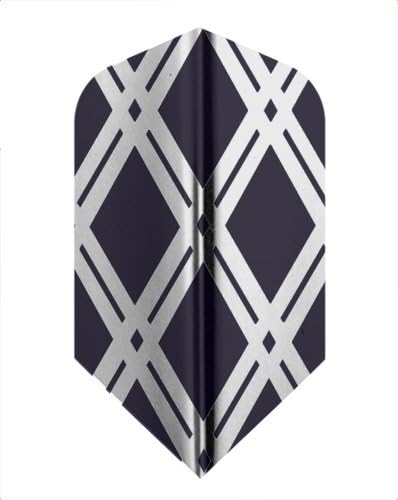 25 Sets #3557 AmeriThon Black Metallic Cut-To-Clear Antique Glass Look Dart Flights