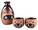 Produktbild Mino Ware Traditional Japanese Sake Set, Tokkuri Bottle and 2 Ochoko Cups, Tanuki Japanese Racoon Dog