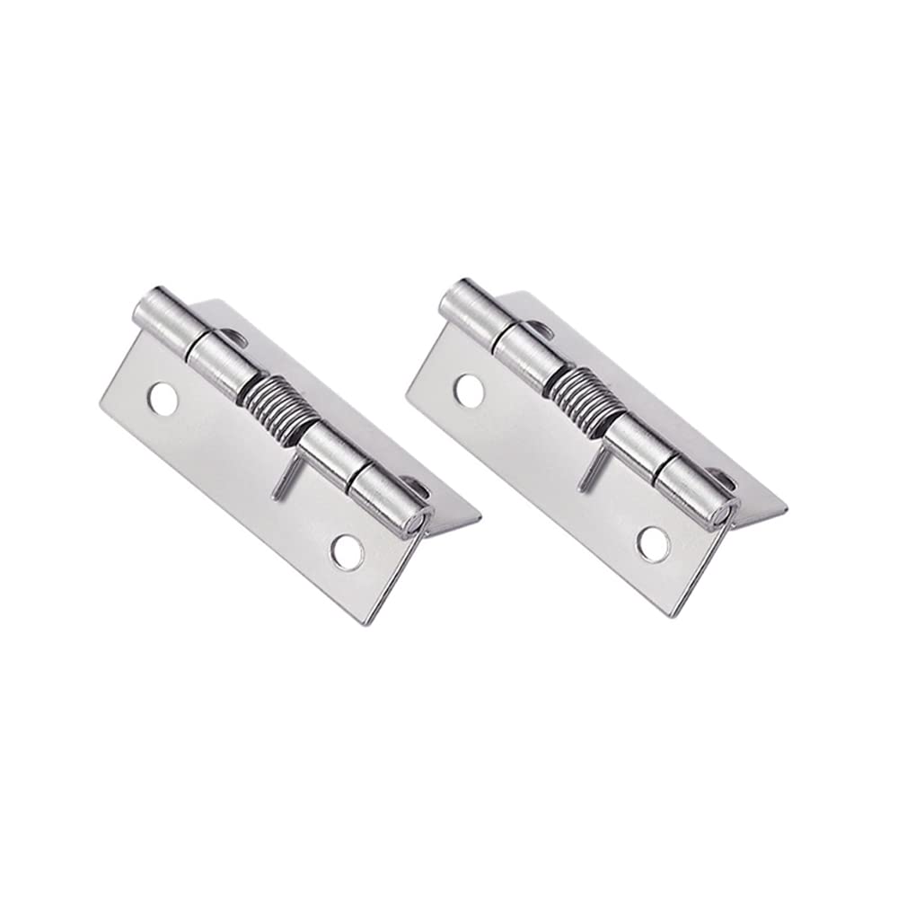 2PCS Self-Opening Spring Hinges, Stainless Steel Spring Door Hinges, Automatic Opening Hinges for Internal use in Residential and Commercial Building Projects(50×36×1.5MM)