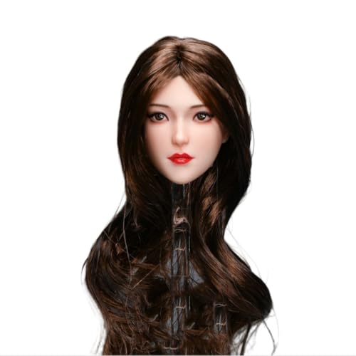 Tête militaire asiatique 1/6 fille Leilei YMT071 cheveux bouclés marrons