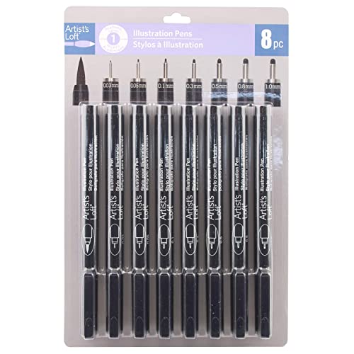 Artist's Loft Multi Tip Black Illustration Pen Set