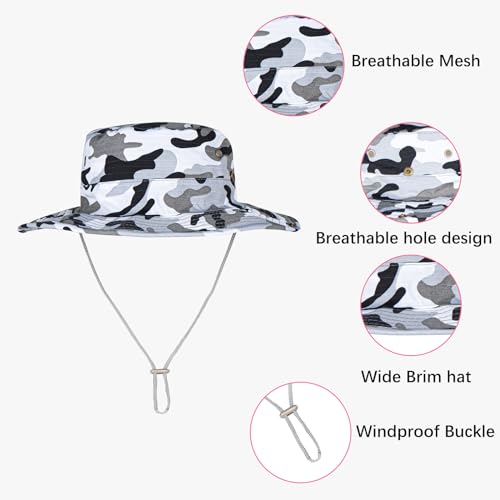 Image of Sun Hats for Men Women Boonie Hat Foldable Fishing Hat UPF 50+ Bucket Hat for Fishing Hiking Garden Safari Beach