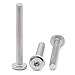 Glvaner M6-1.0 x 60mm Binding Screws Furniure Screws, Connection Bolt, Flat Round Head Socket Head Cap Screws, 304 Stainless Steel 18-8 Full Thread, 20 pcs
