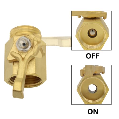 Hooshing Heavy Duty Brass 3/4" Garden Hose Shut Off Valve