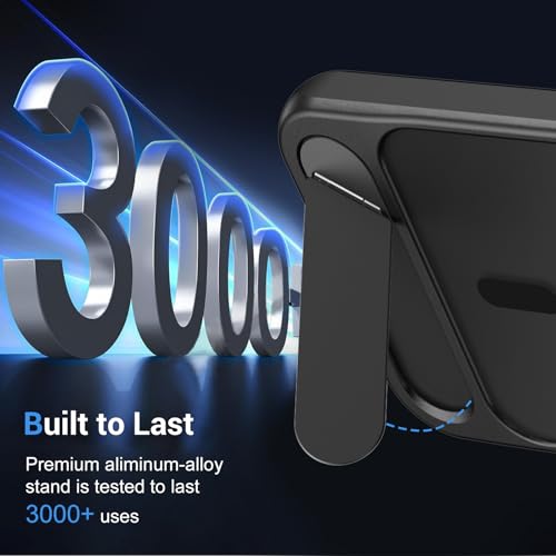 Image of DOMAVER Magnetic for iPhone 13 /14 Case with Stand, [Built-in Invisible Kickstand][Compatible with MagSafe] Slim Translucent Matte Shockproof Protective Phone Cover for iPhone 13 /14 6.1'', Black