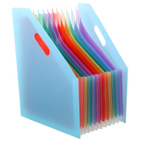ABOOFAN Carpeta Acordeón Expandible Plástico Gran Capacidad Organizador Archivos Recibos Documentos Azul Resistente Práctico