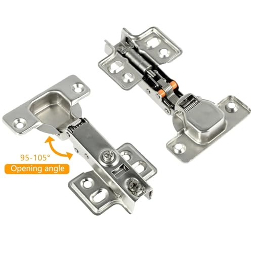 Bisagras ocultas de cierre suave en acero inoxidable para puertas de armarios, pack de 10 uds 5