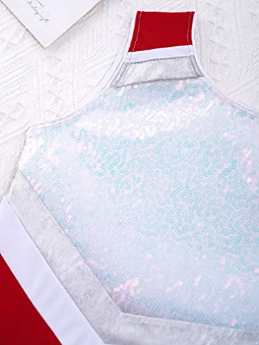 Disfraz completo brillante para niñas talla 12 rojo miniatura 5
