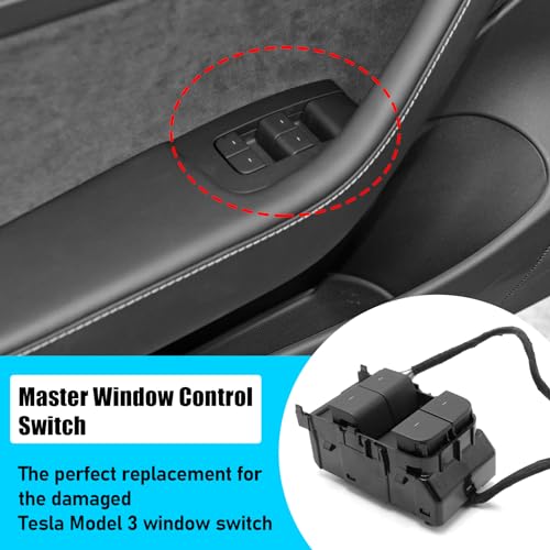 Image of Jaronx Compatible with Tesla Model 3 Window Switch, Left Front Driver Side | Power Master Window Switch for Tesla Model 3 2021 2022 2023 2024, Replace for 1081037-02-G
