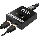 Premes HDMI-Switch – 2 Eingänge, 1 Ausgang, 1 Eingang, 2 Ausgänge HDMI-Splitter 4K @60Hz, HDMI-Adapter – Automatischer Ultra-HD-Switch für PS5, Fire TV Stick, Blu-ray-Player, Fernseher und Monitor