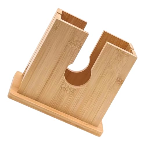 Garneck Wooden Bagel Slicer Bread Cutter for Homemade Bagels Buns English Muffins Versatile Kitchen Tool for Even Slices Sturdy Wooden Construction