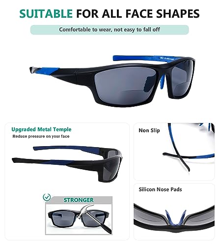 Image of Eyekepper Bifocal Sunglasses for Women Men, Rectangular Frame