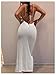 WDIRARA Women's 3D Floral Crochet Cover Up Hollow Out Halter Beach Dress High Slit Backless Swimwear Coverups White Medium