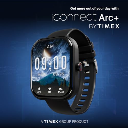 Image of TIMEX iConnect Arc+ 2.01 inch(5.1cm) IPS Display with BT Calling Smartwatch for Unisex - TWIXW1600T
