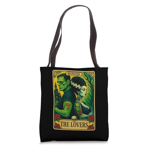 Bolso Tote The Monster Frankenstein And Bride Lovers Tarot Card miniatura 1