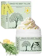Beef Tallow, Tallow Face Moisturizer, Beef Tallow for Skin, Unscented 100% Organic Beef Tallow Blam Grass Fed Finished Whipped Tallow Face Cream Moisturizer Body Lotion Skin Care for Sensitive Skin