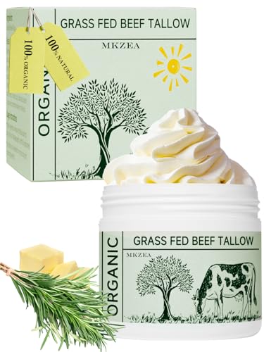 Beef Tallow, Tallow Face Moisturizer, Beef Tallow for Skin, Unscented 100% Organic Beef Tallow Blam...