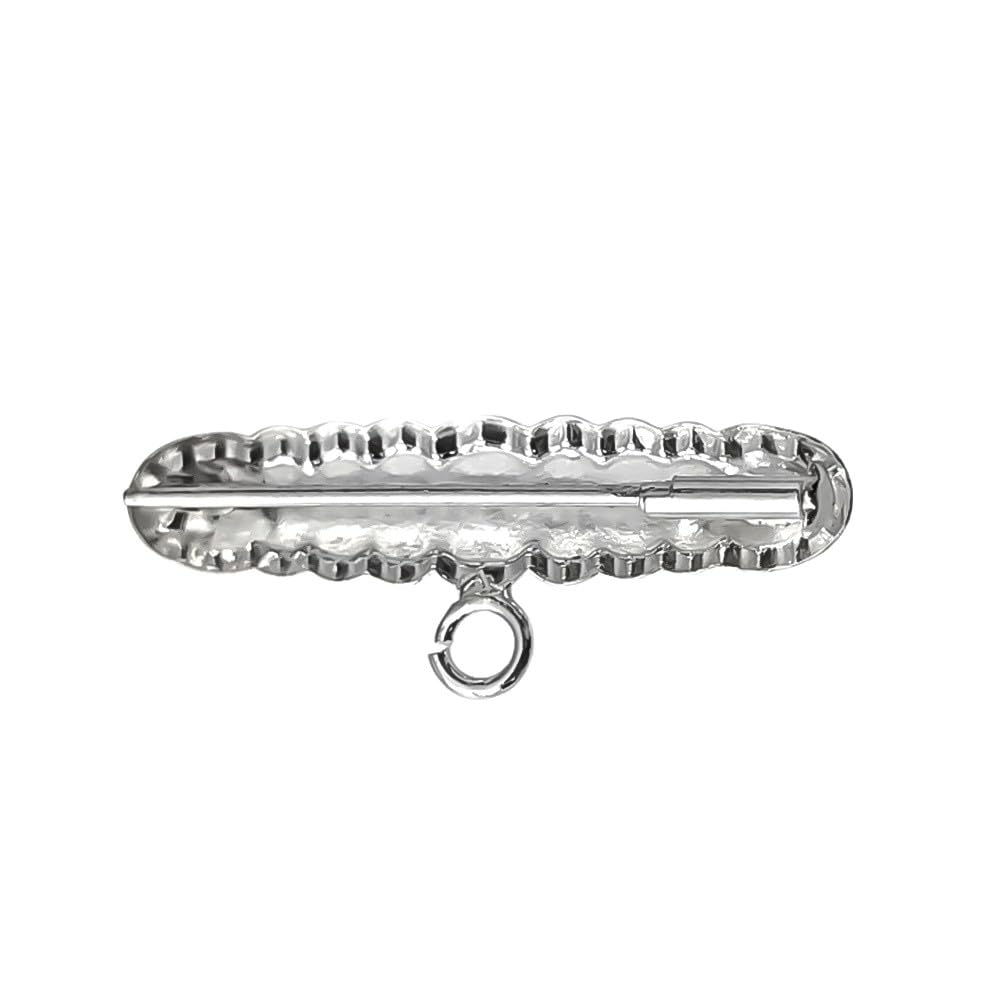 Alfiler Plata Ley 925m broche bebé 3cm. forma ovalada bordes ondulados