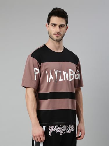 Image of XTEP Playing Big Basketball Series, Sorona Material, Moisture Absorbing & Sweat Dissipating Technology, Superior Elasticity, Colorblocked Design, Basketball T-Shirt for Men - Caramel Brown