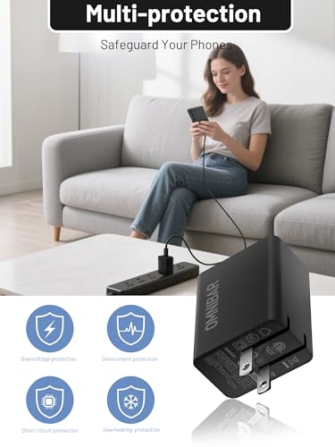 Image of 45W Super Fast Charger USB C Dual Port Android Phone Charger Type C Fast Charging Block, Foldable PD3.0 PPS USB C Wall Charger for Samsung S26 /S25 /S24 /S23 /S22, iPhone 17 /16 /15, iPad, Black