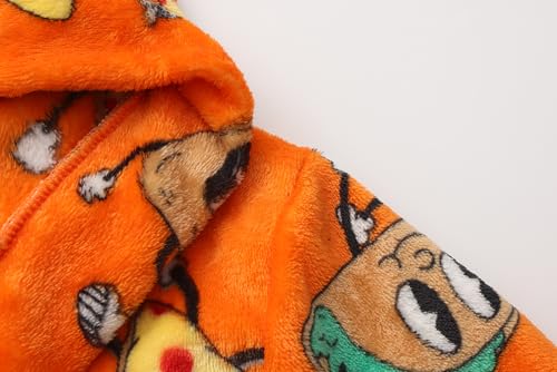 Image of Kids Hooded Bathrobe Girls Soft Plush Hooded Flannel Pajamas Sleepwear Boys Spa Robe